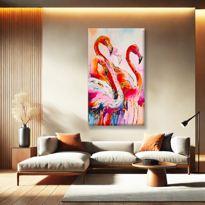 Flamingo Ballet - Silk Painting